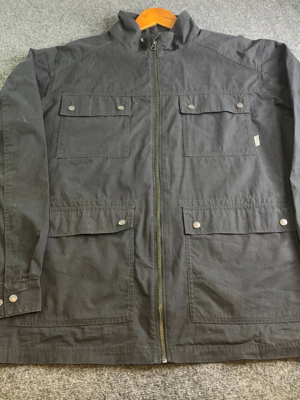Columbia Bear Creek Mens Jacket XL Gray Lightweight Zip Snap Utility Pockets